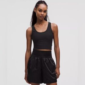 Lululemon Power Pivot Black Reversible V Neck Ribbed Tank Top Black XXXS